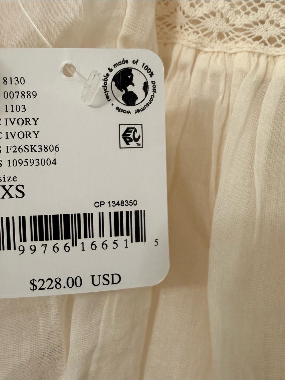 NWT Free People Set Cream Bohemian Tiered Maxi Skirt and top 100% cotton - Picture 4 of 7